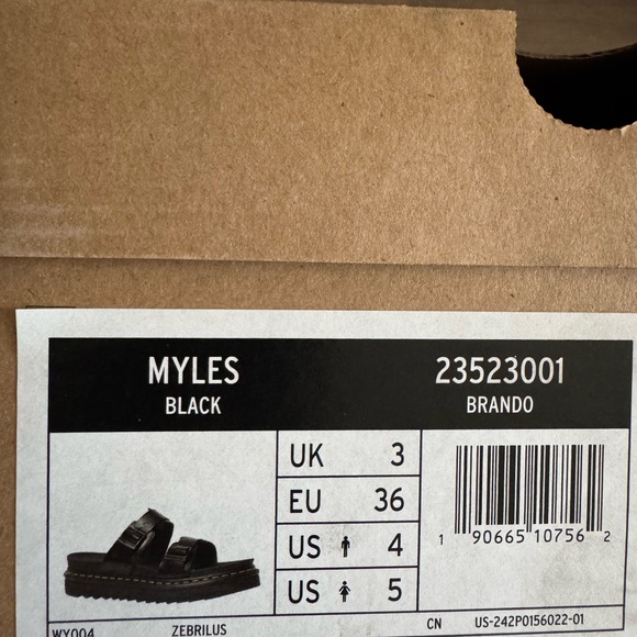 Dr. Martens Myles Platform Black Leather Sandals - Picture 4 of 4